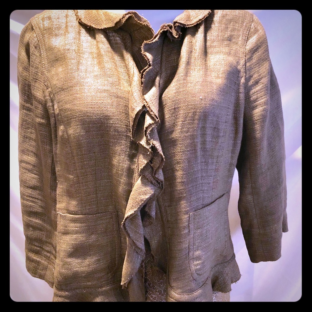 Classy linen ruffled jacket/top